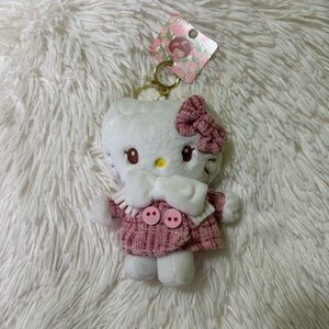 Hello Kitty Plush Bag Charm Keychain Winter Pink Kawaii Cute Coquette Girly